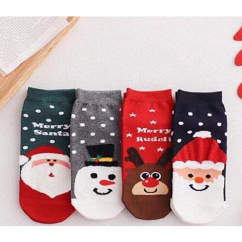 New 2020 Christmas Socks Women PEONFLY Funny Santa Claus Christmas Tree Snow Elk Cotton Happy Socks Men Harajuku New Year Sokken