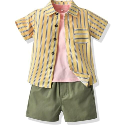 Newborn Boys Gentleman Clothes Outfit Suits Baby Tshirt Shirt Shorts 3PCS/Set Infantil Summer Kids Childrens Clothing Costumes