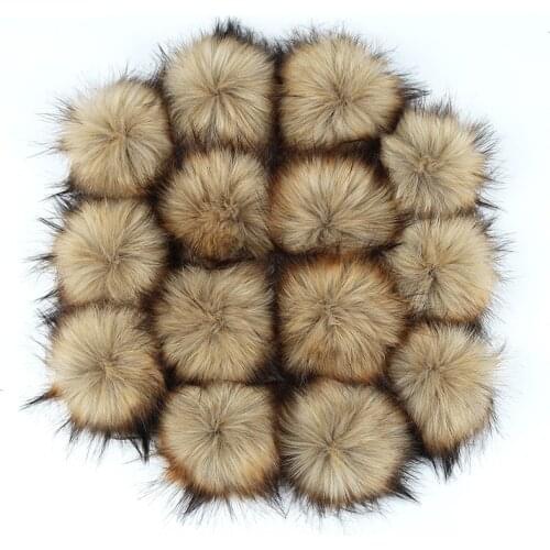 12Pcs Artificial fur ball imitated fox fur Ball DIY 8CM Faux Fur Fluffy Pompom Ball Natural Fur Pompon For Hats Bags Clothing