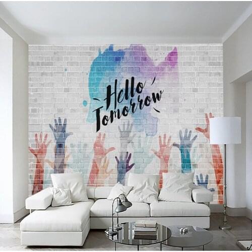 Drop Shipping Photo Wallpaper Custom Palm Inspirational Brick Wall Background Painting Bedroom Mural Gallery Kids Room Wallpaper