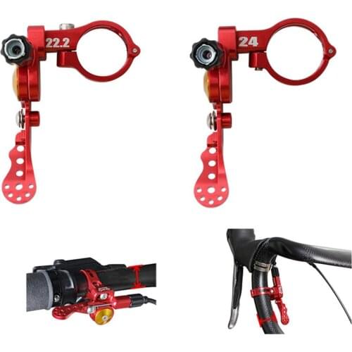 Bicycle Dropper Post Remote Lever 22.2/24MM MTB Bicycle Seat Lifter Pipeline Controller Adjustable Universal Shifter Black/Red