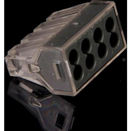 Free shipping 20Pcs PCT-108 Push wire wiring connector For Junction box 8 pin conductor terminal block Electrical Contacts