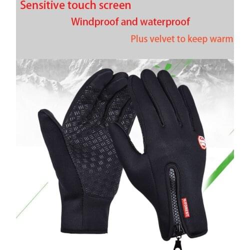 Fishing Gloves Non-slip Waterproof Gloves Touch Screen Zipper Gloves Ridding Gloves Men And Women Mountaineering Ski Warm Gloves