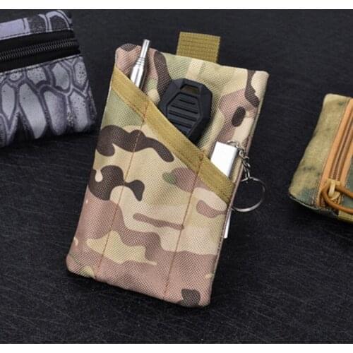 H8WC Outdoor Sports Running Molle Pack Waist Belt Bag Front Pocket Wallet with Zipper Small Coin Purse EDC Tools Pouch