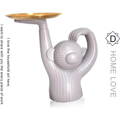 Monkey Fruit Bowl Desktop Tray Modern Resin Decor Table Home Decoration Accessories Nordic Style Home Decor Animal Sulpture