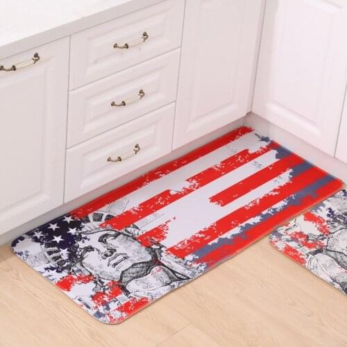 USA flat carpet Retro American Statue of Liberty Fleece Carpet Anti-Skid Area Rugs For Kids Adults Kitchen Floor Mats