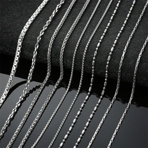 V.YA Punk Coffee Bean Link Chain For Men Bamboo Pendant Stainless Steel S Shape Link Necklace For Male Gift Dropshipping