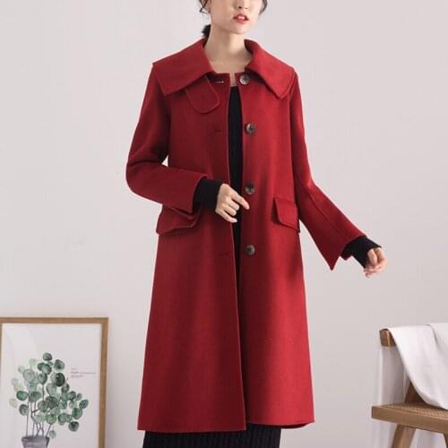 2020 Elegant Coat Female Jacket Long 100% Wool and Jackets Women Clothes Korean Overcoat Ladies Coats WF19852 KJ4052