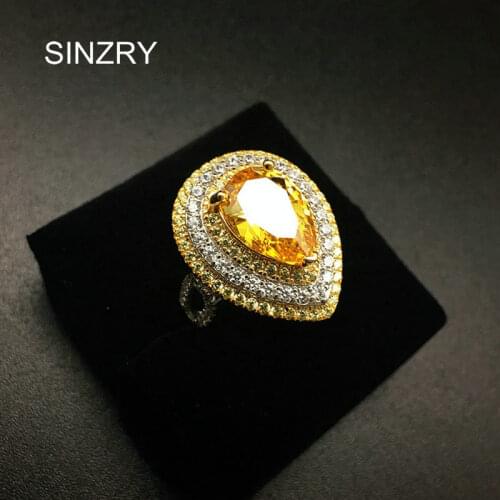 SINZRY NEW ARRIVAL Womens gorgous Jewelry accessory Fashion WaterDrop CZ Ring Top Crystal zirconia brilliant party finger rings