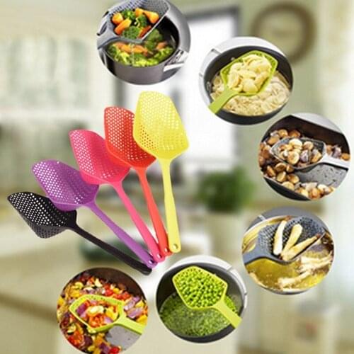 1Pcs New Scoop Colander Nylon Spoon Strainers 5 Colors Non-toxic Durable Nylon Drain Kitchen Accessories Strainers Kitchen Tools
