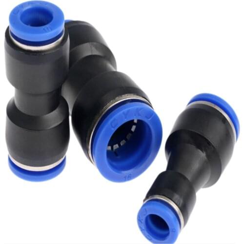 1Pcs PG8-6mm PG6-4mm Pneumatic Fittings Push In Straight Reducer Connectors For Air Vacuum Water Hose Plastic Pneumatic Parts