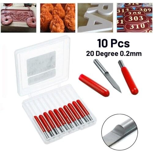 10Pcs CNC Router Tool 3.175mm CNC Router Tool Cutting Engraving Bits PCB
