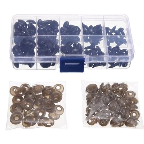 100pcs/box Handmade Toy Noses With Washers For Plush Toy Bear Animal Doll Accessories Five Different Sizes And Shapes