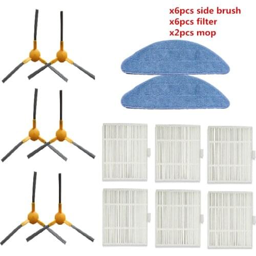 14pcs/lot Mop cloths HEPA filter Side Brush for Proscenic 800T vacuum Cleaner parts Mop Pad Cleaning Brush Accessories