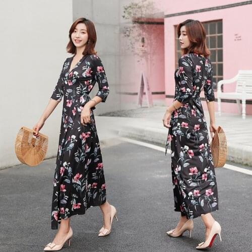 2021 New Print Summer Dress Evening Long Vintage Dress Party Oversize Short Sleeve Beach Women Dresses Robe Vestido Prom