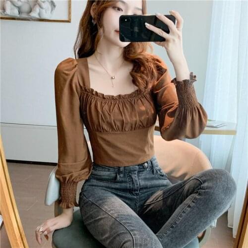 Free shipping woman good quality feminina Womens vintage blouse fashion clothes 2020 spring autumn chiffon shirts female A6105