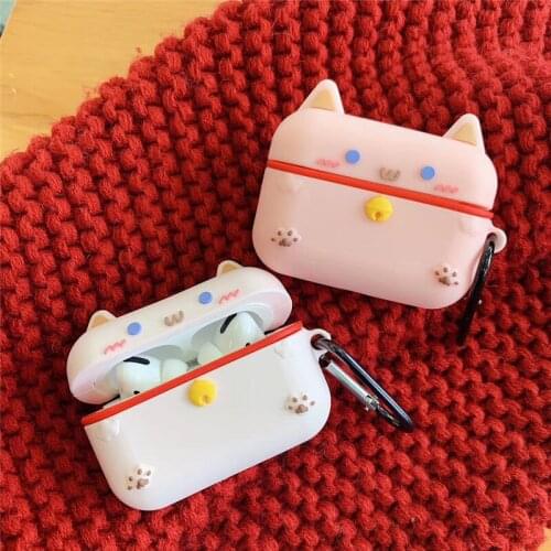 Cartoon Bell Cat For AirPods Pro Case Headphone Wireless Bluetooth Earphone Charging Box Cover For Air pod