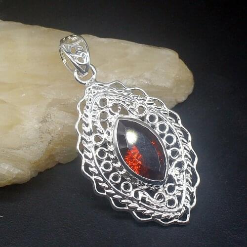 Gemstonefactory Jewelry Big Promotion 925 Silver Gushing Natural Honey Topaz Women Ladies Mom Gifts Necklace Pendant 20213823