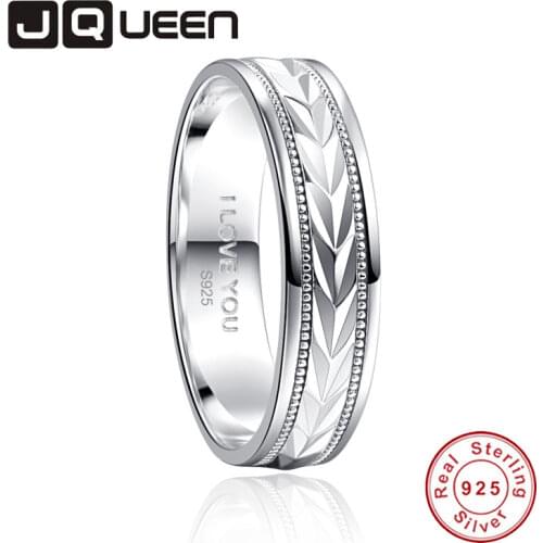 JQUEEN 6MM Ring Circle Inside I LOVE YOU Ring 925 Jewelry Pave Setting Crystal Jewelry Bijoux Femme