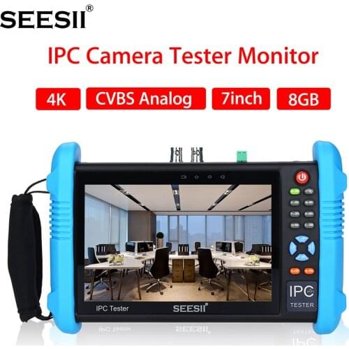 SEESII 9800PLUS 7 inch 4K 1080P IPC Camera CCTV Tester Monitor CVBS Analog Touch Screen with POE HDMI ONVIF IP camera tester