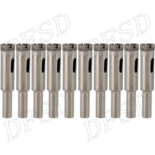 10mm Diamond Coated Core Hole Saw Cutter Tile Ceramic Porcelain Glass Drills Pack of 10