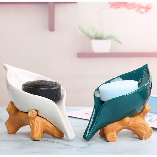 Creative Ceramics Soap Box Bathroom Soap Holder Dish Storage Plate Tray Bathroom Shower Supplies Bathroom Rack Soap Box Holder
