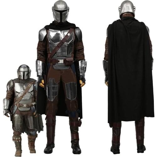 Fast Shipping Star Cosplay Wa Din Djarin Cosplay Mask Outfits Cloak Halloween Carnival Costume Suit Adult Men