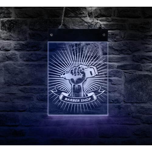 Custom Barber Shop LED Neon Sign Hair Salon Display Board Barber Clipper Man Club Color Changing Electronic Lighted Wall Signs