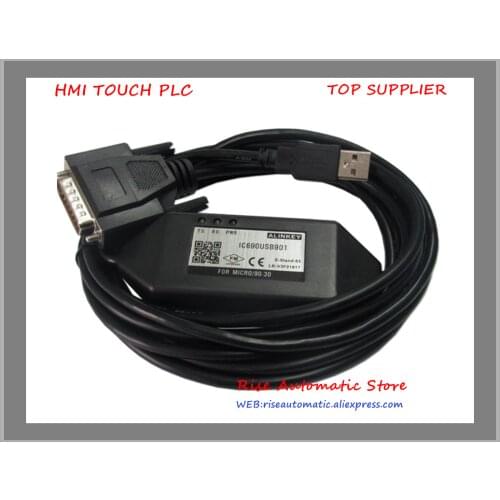 New In Box IC690ACC901 RS232 SNP Interface IC690USB901 PLC Programming Cable For GE90 Series With Adapter 3M High Qualit