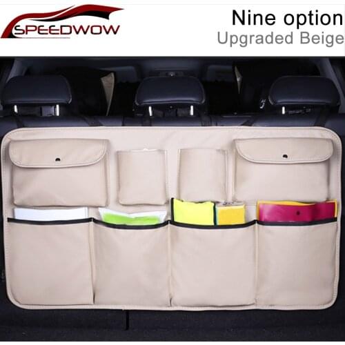 Car Trunk Organizer Adjustable Rear Seat Storage Bag Hanging Nets Pocket High Capacity Multi-use Automobile Seat Back Organizers