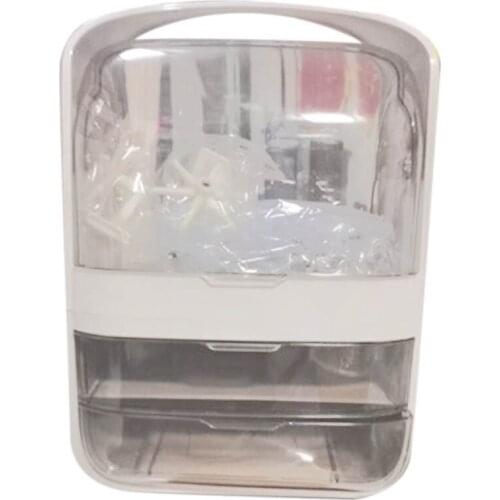 Fashion New Makeup Organizer Large Capacity Waterproof and Dustproof Bathroom Cosmetic Storage Box Desktop Storage