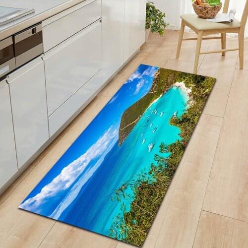 Landscape 3D Printing Doormat Entrance Door Flannel Non-Slip Bath Mat Soft Living Room Floor Rug Home Decorative Kitchen Carpet