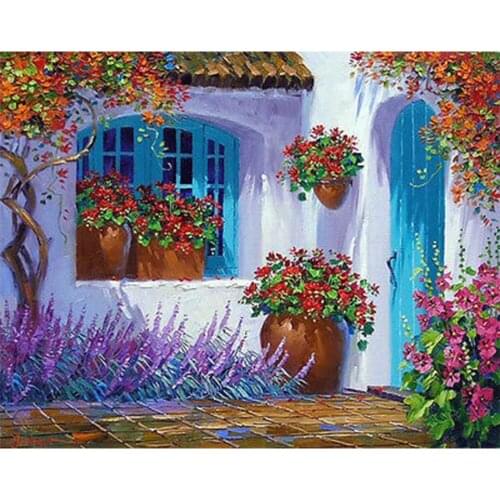 Full diamond square and round diamond painting flower landscape DIY sales embroidery lavender garden decoration home