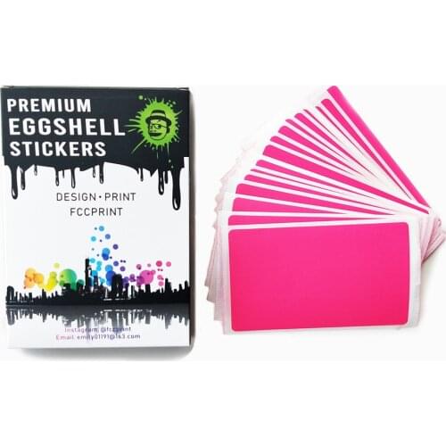 Blank Fluorescent Pink Eggshell Stickers for Graffiti Street Art Slaps Size 3.93"x2.36"