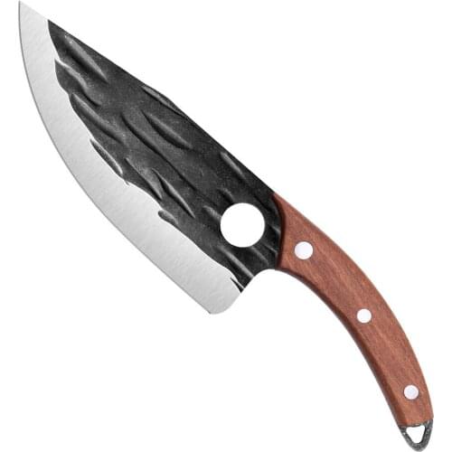 Slaughter meat chop bone black wooden handle small scimitar special skinning kill pig kill fish meat cutter