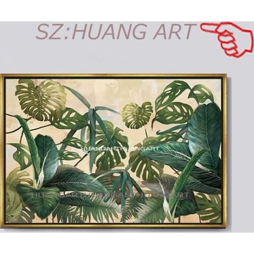 Hand draw large mural wallpaper modern simple 3 d green wall mural oil painting the sitting room the bedroom art sofa ART