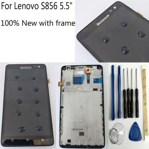 Shyueda 100% New with frame 5.5 inch For Lenovo S856 5.5" 720 x 1280 pixels IPS LCD Display Touch Screen Digitizer With Tools