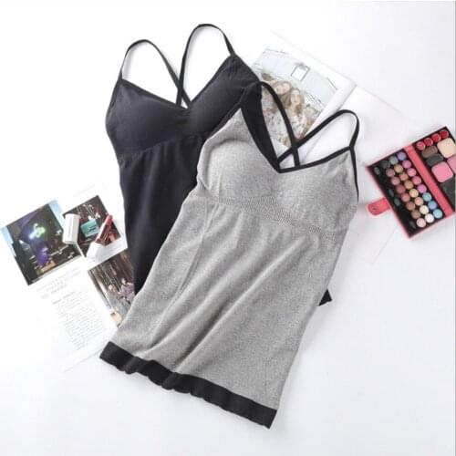 Women Sexy Camisole&Tanks With Cups Sling Pure Color Breathable Comfortable Fitness Up Girls' Tops Daily Dress Summer Underwear