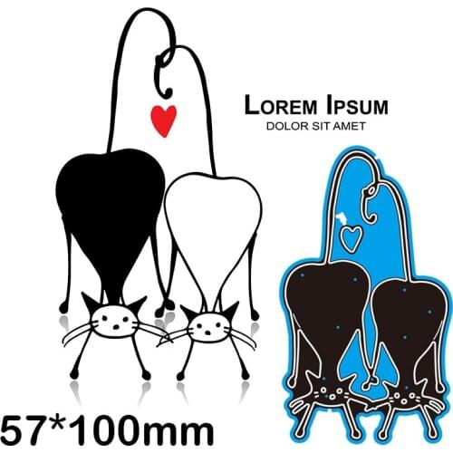 Cutting Dies Lovely Cat New for Decoration Scrapbooking Stencil Paper Craft Album Template 57*100mm