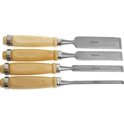YOFE 4Pcs/Set Wood Sculpture Flat Chisel DIY Woodworking Hand Tool