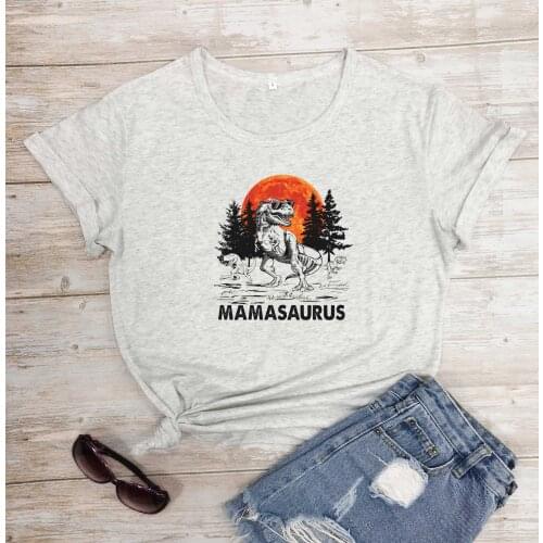 MAMASAURUS dinosaur graphic women fashion pure cotton casual hipster vintage t shirt mother days gift tees street style art tops