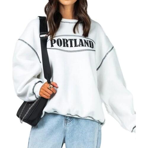 2021 Spring Autumn O-Neck Pullover Women Korean Loose Clothes oversized Sweatshirt Vintage Oversized Harajuku Korean Style