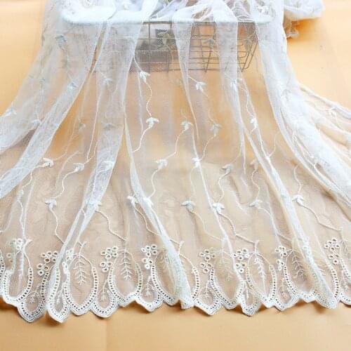 1M Apricot Polyester Soft Mesh Lace Trimmings Dress Accessories Lace Fabric Sewing Crafts Doll Tablecloth Material 1.35M Width