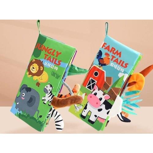 10 Pages/Book Baby Early Intellectual Enlightenment Interactive Cloth Puzzle Book Infant Stroller Rattle Toys Fabric Books