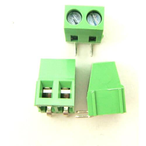 20PCS 128-5.0-2P Screw 2Pin 5.0mm Bend Pin PCB Screw Terminal Block Connector(300V/15A)