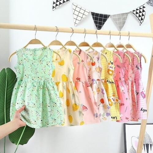 Childrens clothing 2021 summer new girl cotton silk dress children princess dress girl cotton silk thin nightdress