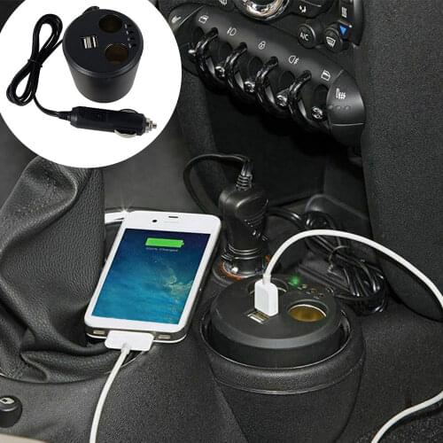 Car Cigarette Lighter 2-Socket DC/5V1A Cup Power Socket Adapter Cigarette Lighter Splitter Mobile Phone Chargers