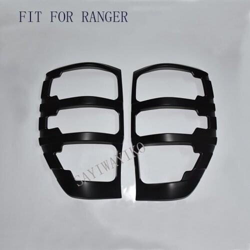 FIT for ford ranger accessories ABS matte black tail light covers trim for T6 T7 xlt 2012- 2017 car styling rear lamp cover