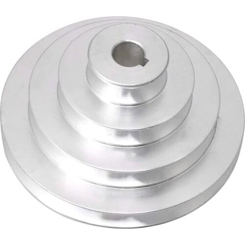 Aluminum A Type 4 Step Pagoda Pulley Wheel, 41mm To 130mm Outer Dia, 16mm Bore, For V-Belt Timing Belt