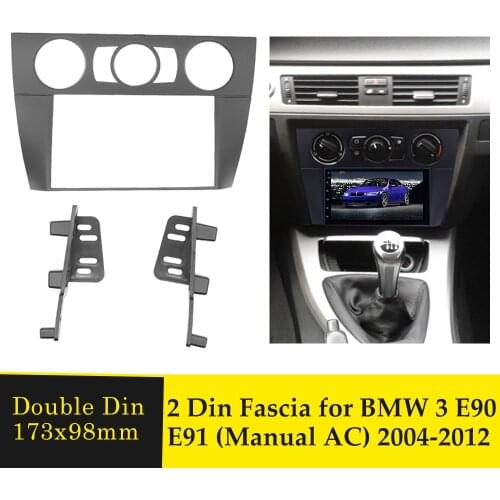 2Din Car Radio Fascia DVD Player Audio Frame Install Panel Fascias Dashboard Trim Kit for BMW 3 Series E90 E91 E92 E93 2005-2012